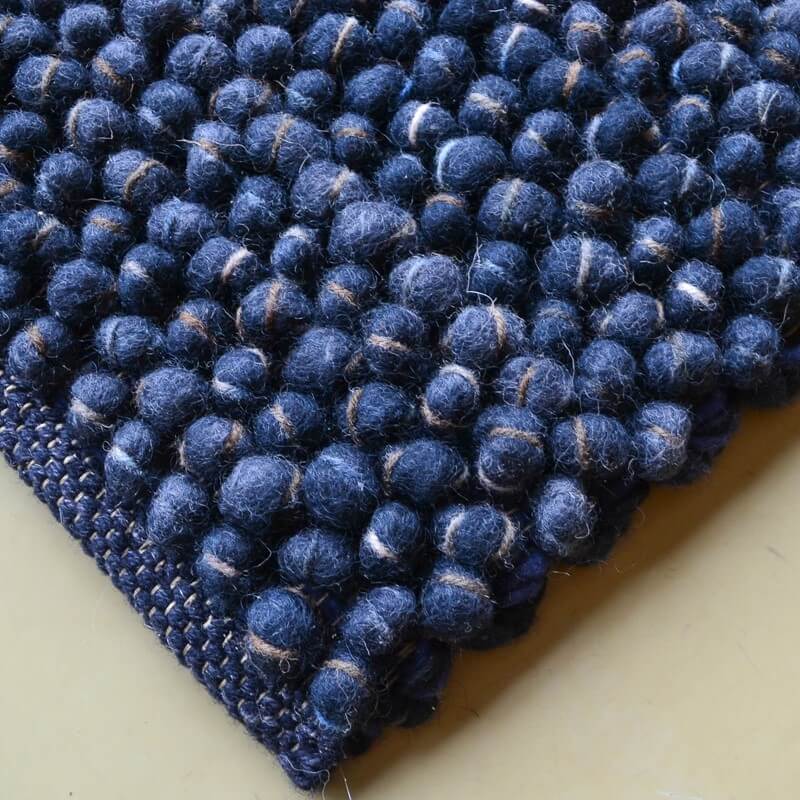 Синій безворсовий килим Cobble | Розмір: 200 x 300 см