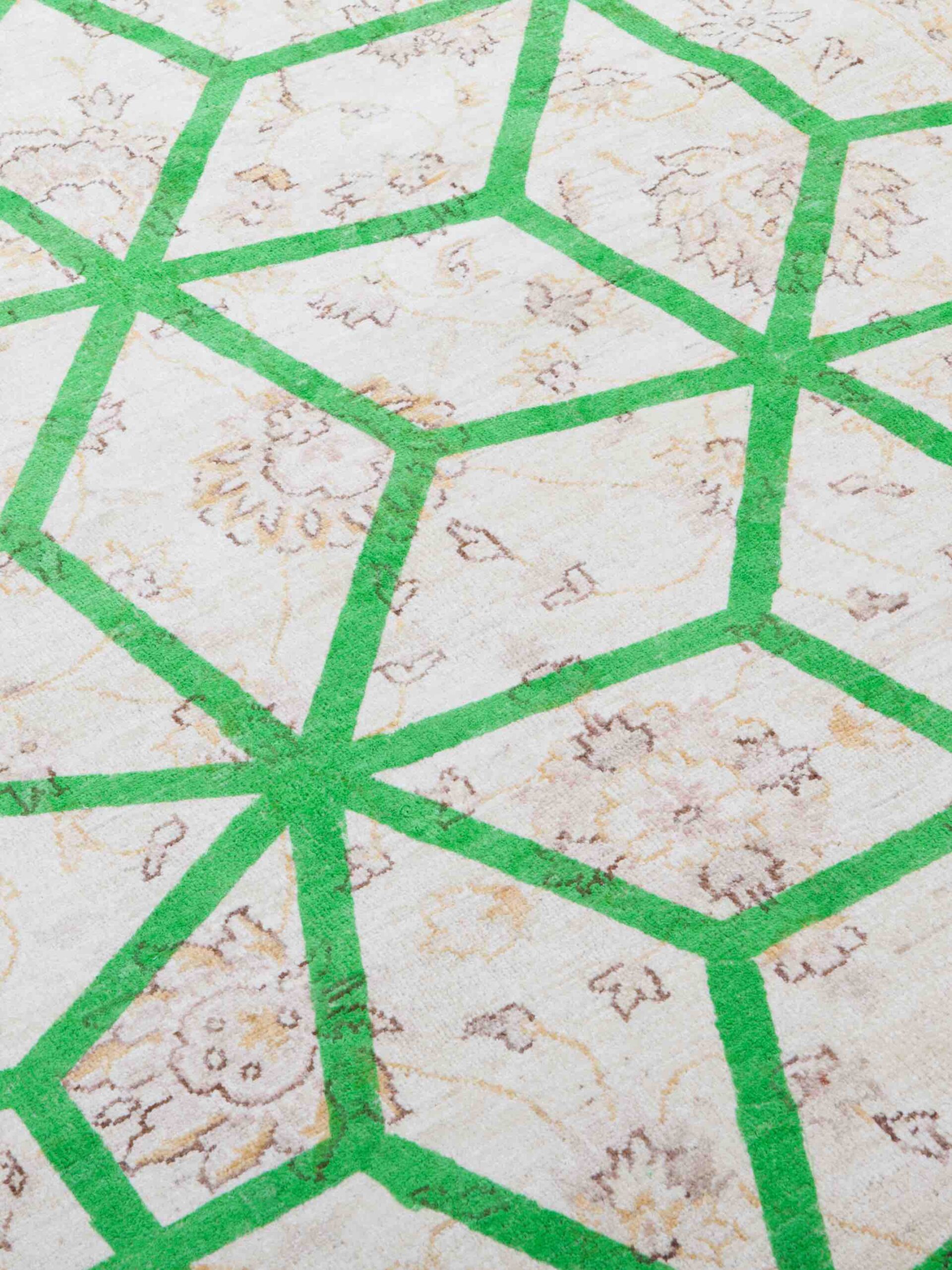 Круглый ковер итальянский ручной работы Double Layer Green
