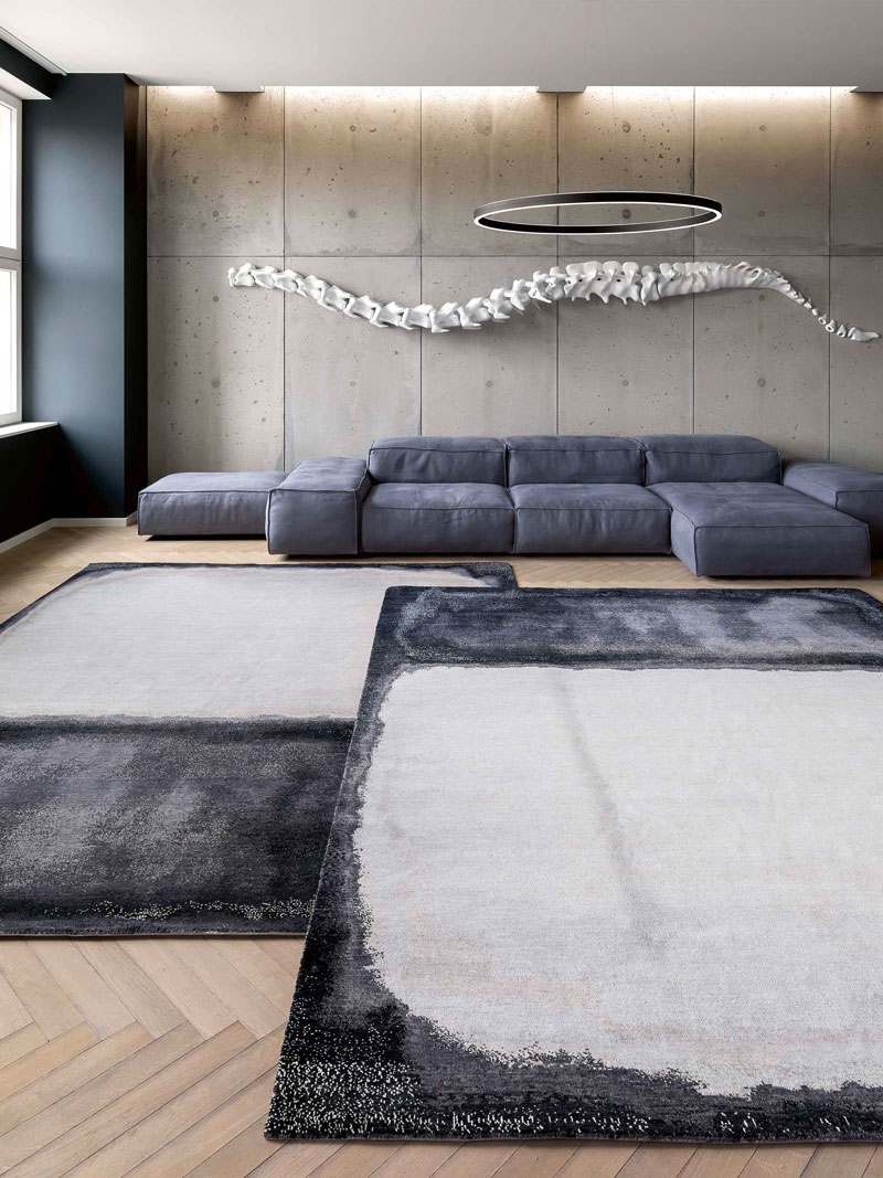 Премиальный узелковый ковер ручной работы White Grey | Размер: 305 x 427 см