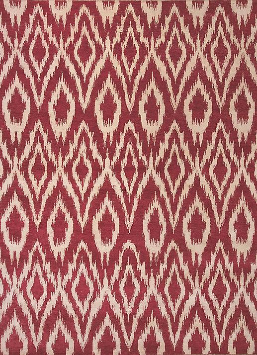 Килим шерстяний червоний Ikat