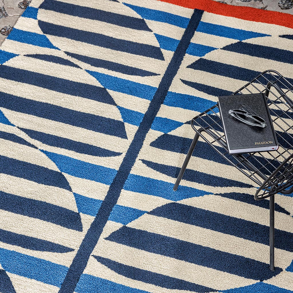 Килим вуличний Striped Branch Azure | Розмір: 250 x 350 см