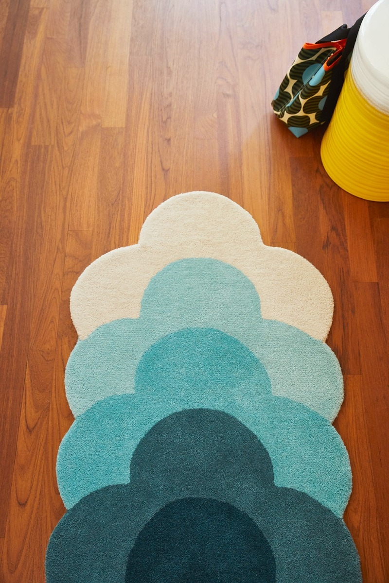 Килим дизайнерський Optical Flower Teal | Розмір: 87 x 300 см