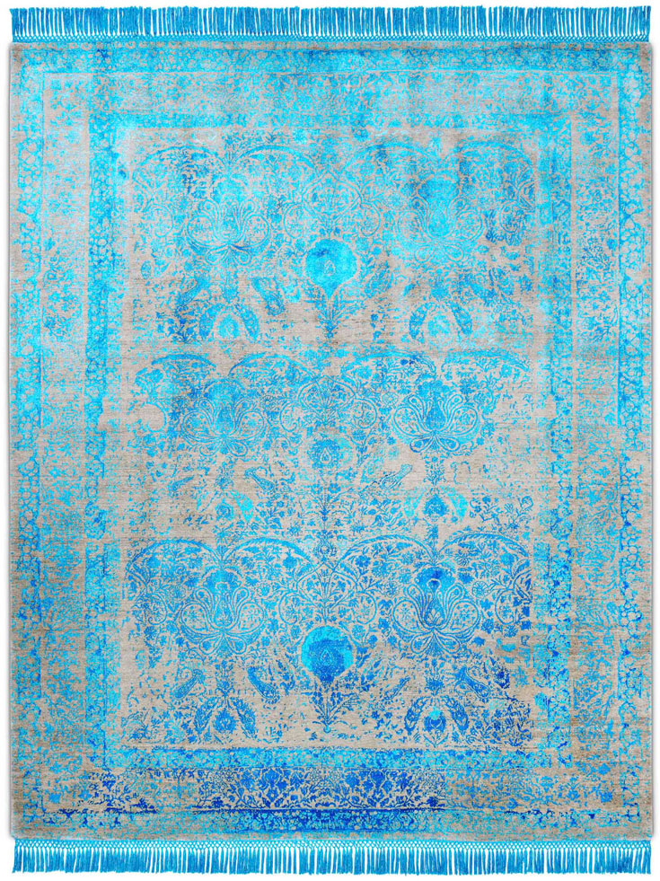Преміальний килим ручної роботи Electric Blue