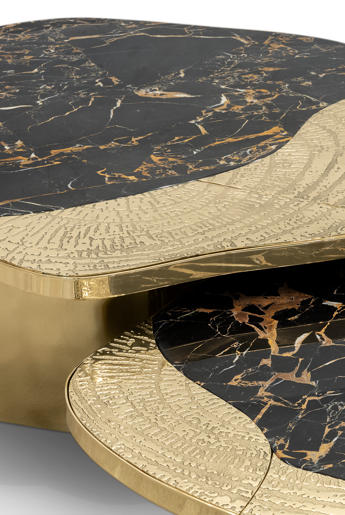 Журнальний столик Athena Portoro Marble & Gold Table Set