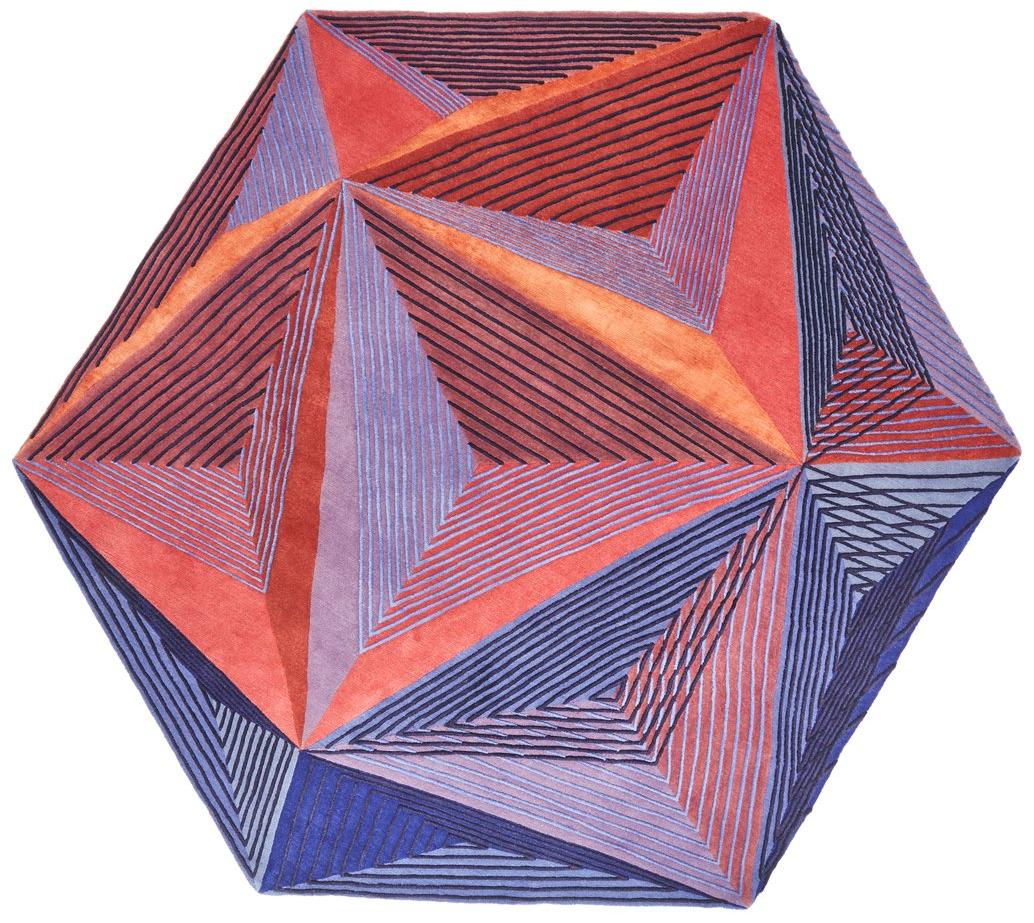 Круглий килим італійський ручної роботи Icosaedro