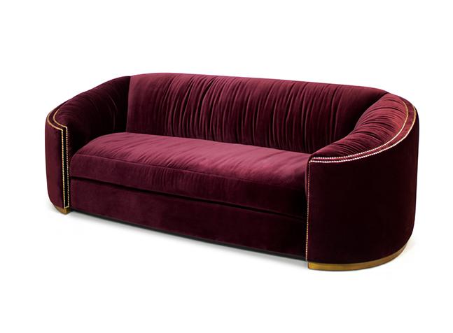 Красный изогнутый диван Premium Comfort