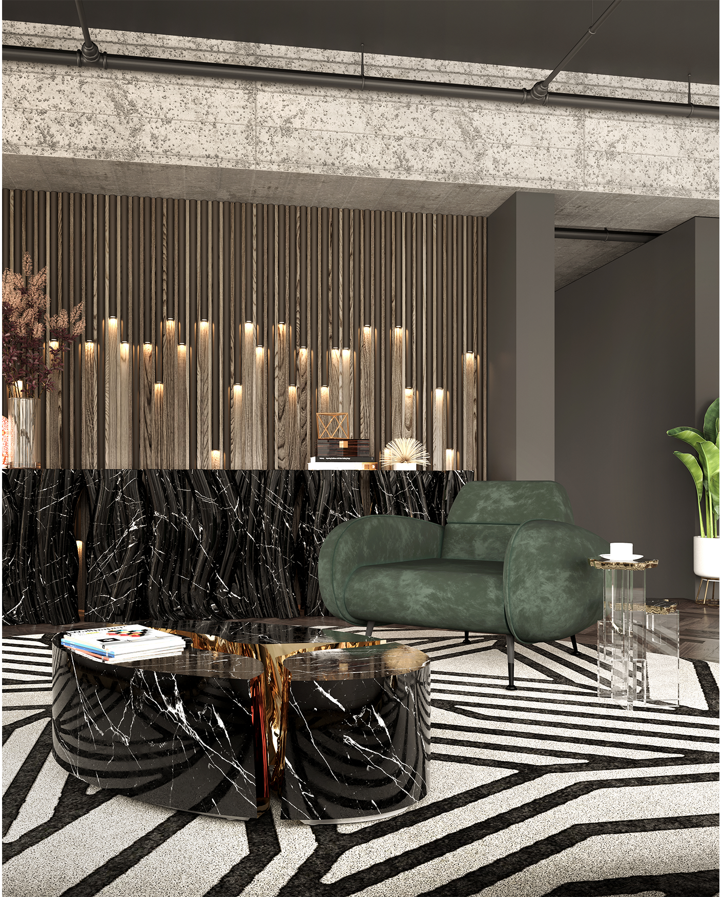 Тумба Monochrome Faux-marble Premium