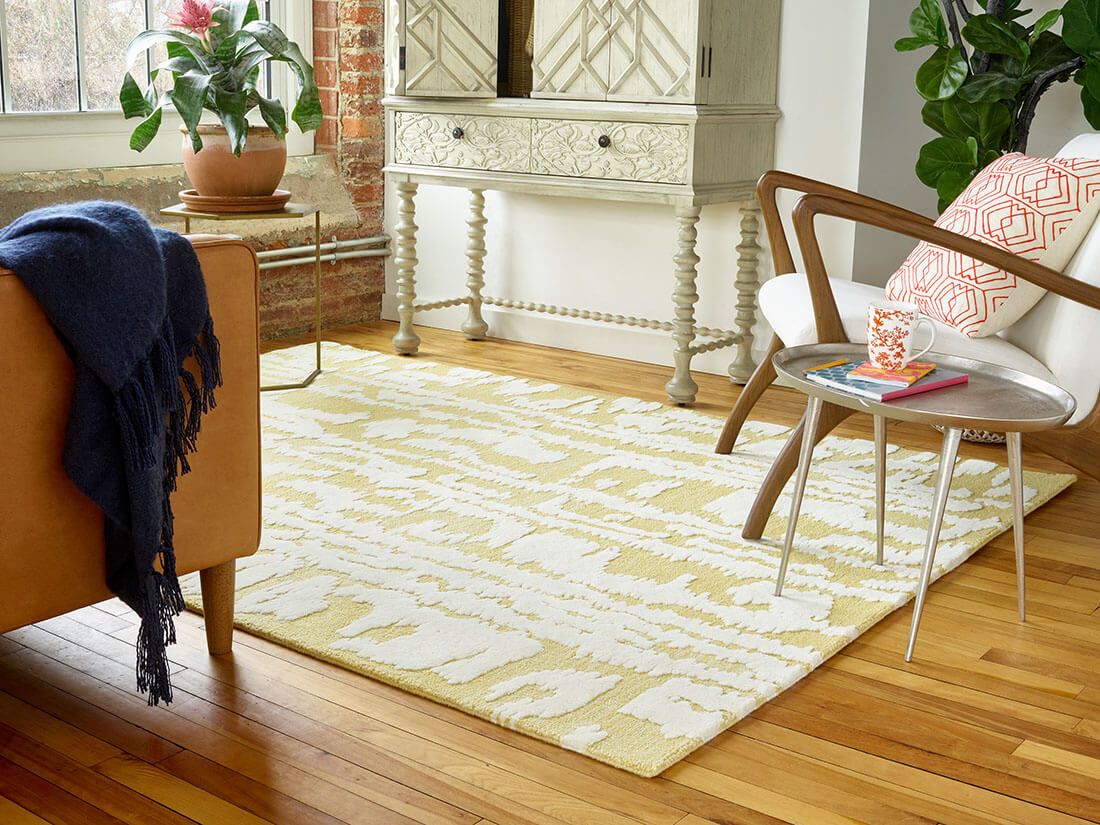 Килим жовтий Waterwave Stripe Citron ☞ Розмір: 170 x 240 см