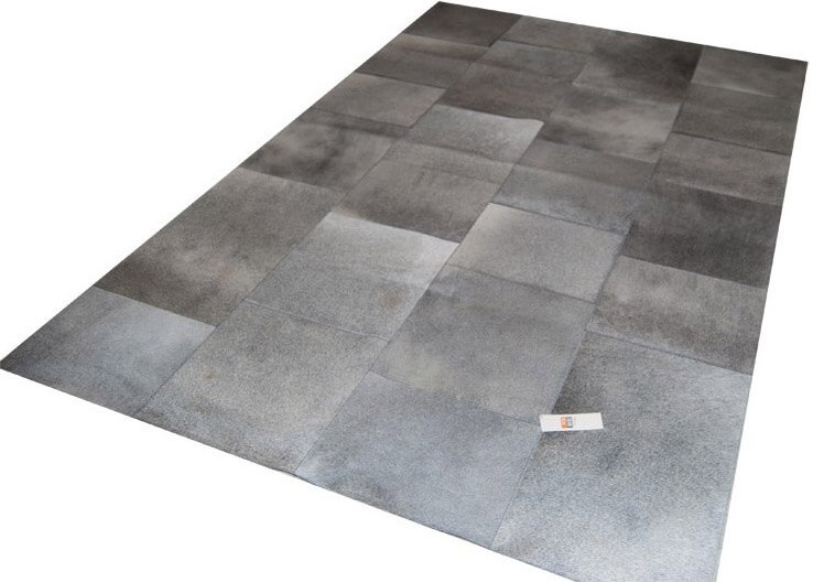 Сірий килим з натуральної шкіри Amfisa ☞ Розмір: 220 x 240 см