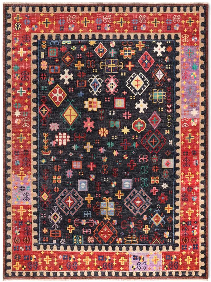 Елегантний килим ручної роботи Flatweave | Розмір: 122 x 183 см
