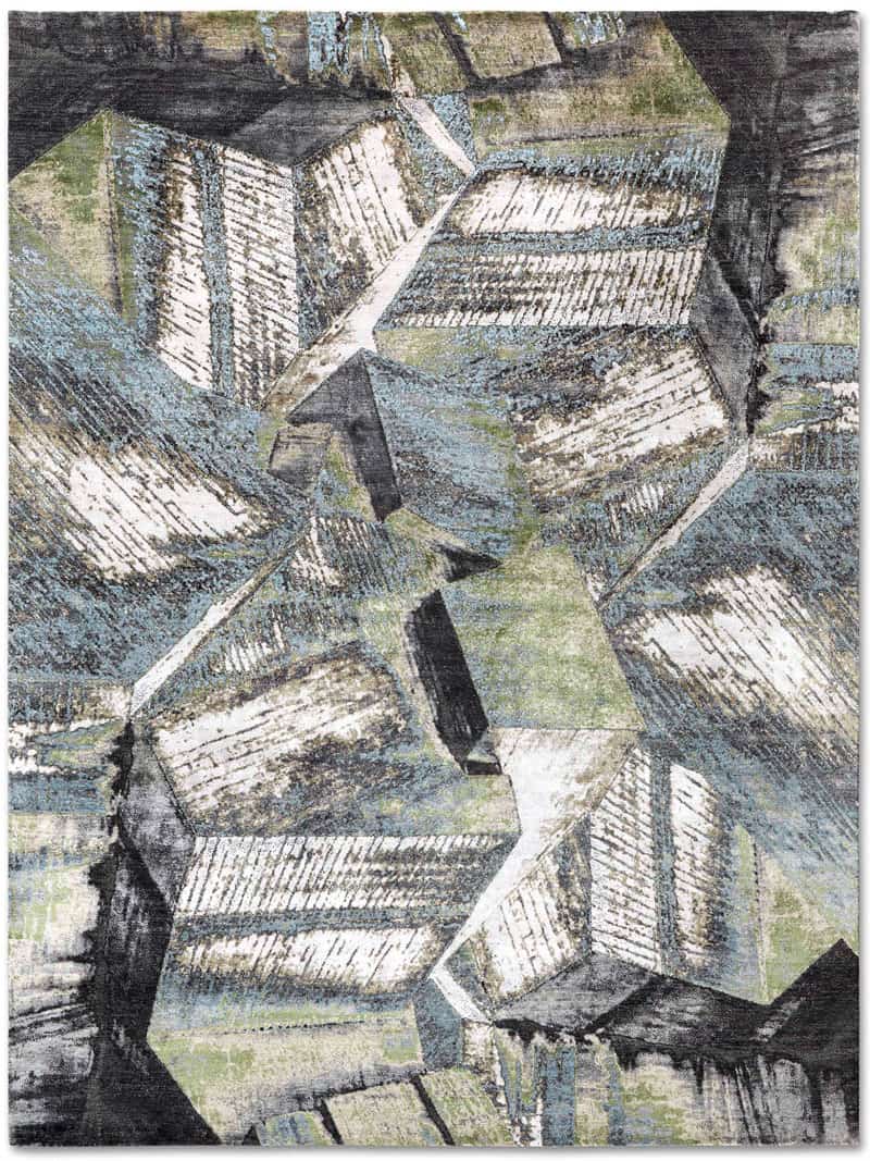 Премиальный ковер ручной работы Brutalism Green ☞ Розмір: 365 x 457 см