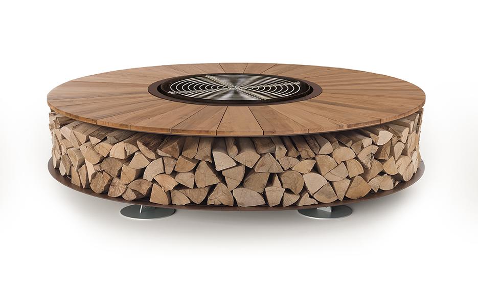 Круглый уличный камин Италия Zero Wood