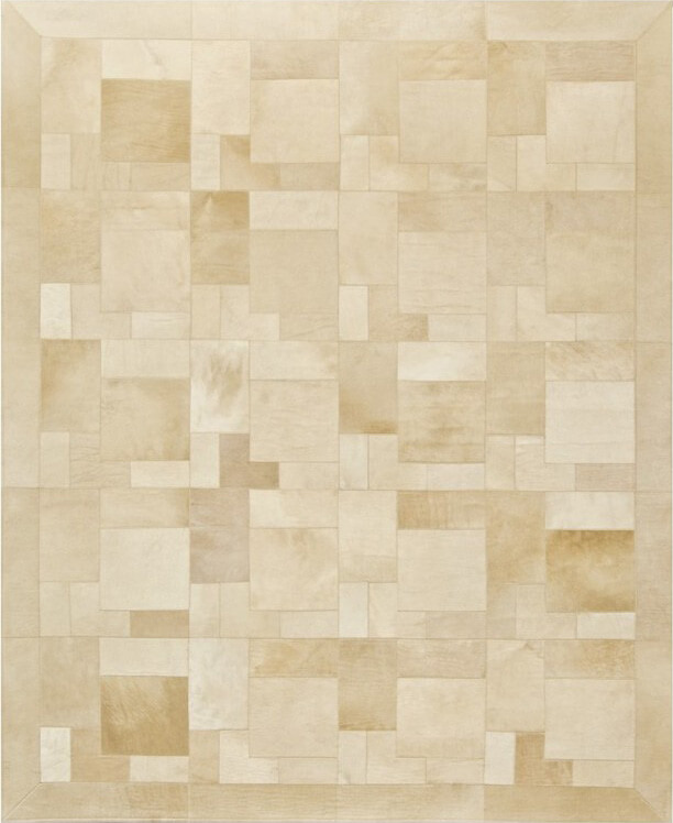 Килим з натуральної шкіри бежевий Puzzle ☞ Розмір: 220 x 260 см