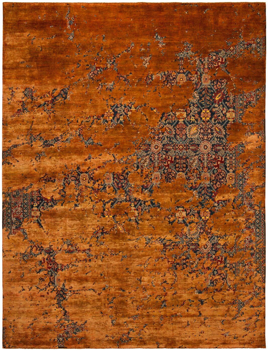 Килим Tabriz Canal Aerial Navyblue Brownwire Silk | Розмір: 250 x 300 см