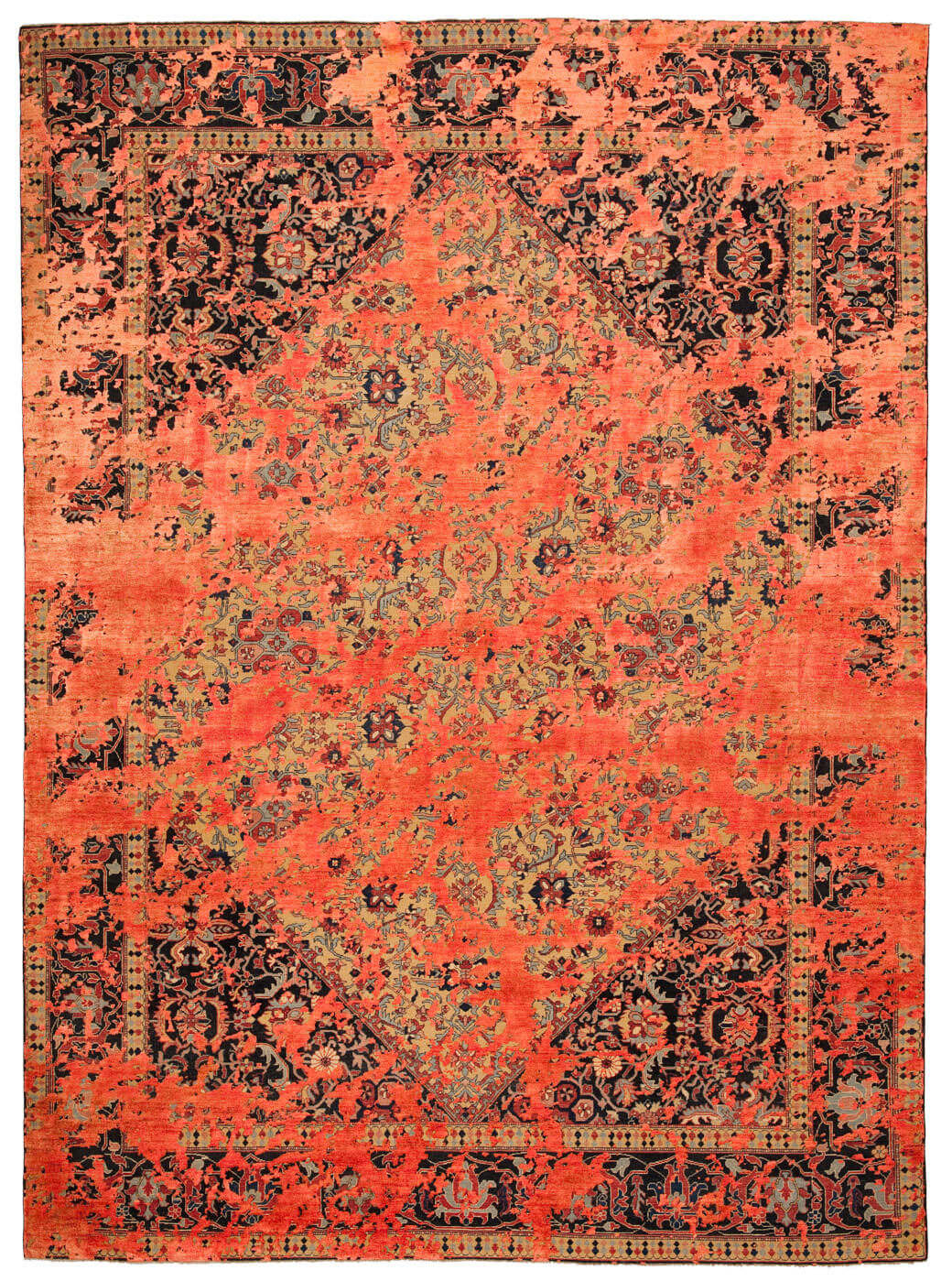 Ковер эксклюзивный Serapi Queensbury Double Sky White Neonorange Silk | Размер: 250 x 300 см