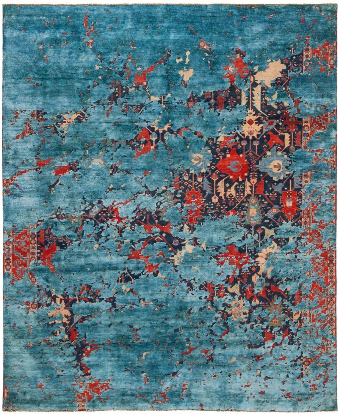 Килим ексклюзивний Bidjar Leyton Aerial Navyblue Blue Silk | Розмір: 200 x 300 см