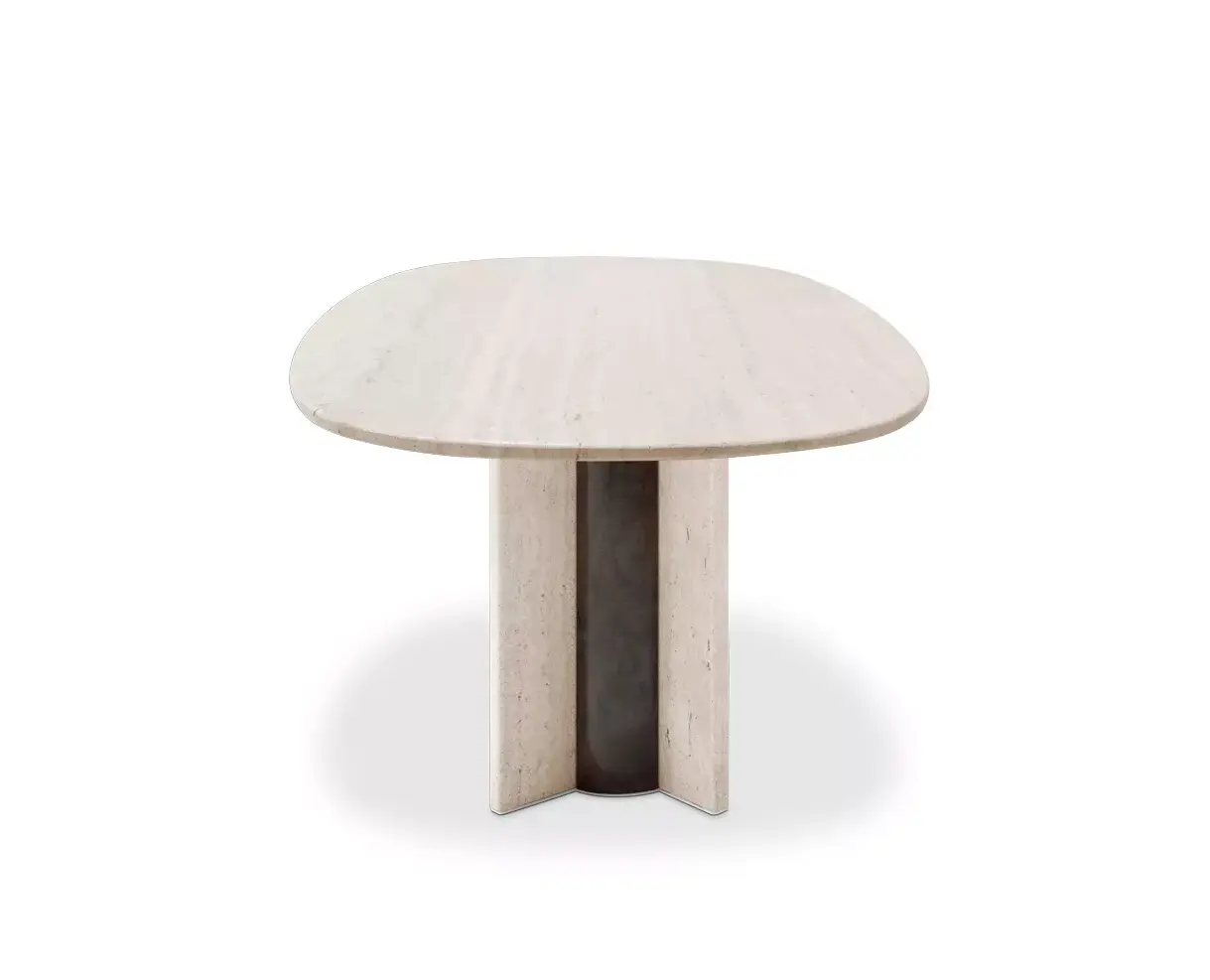 Обеденный стол Parisian Travertine Marble Oval