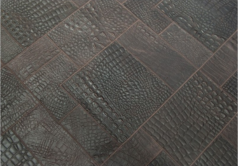 Коричневий килим з натуральної шкіри Hercules ☞ Розмір: 180 x 220 см