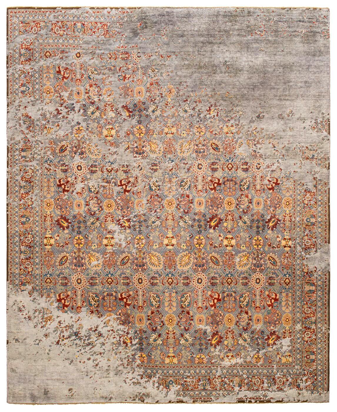 Ковер эксклюзивный Tabriz Canal Raved Grey Darkgrey Silk | Размер: 300 x 400 см