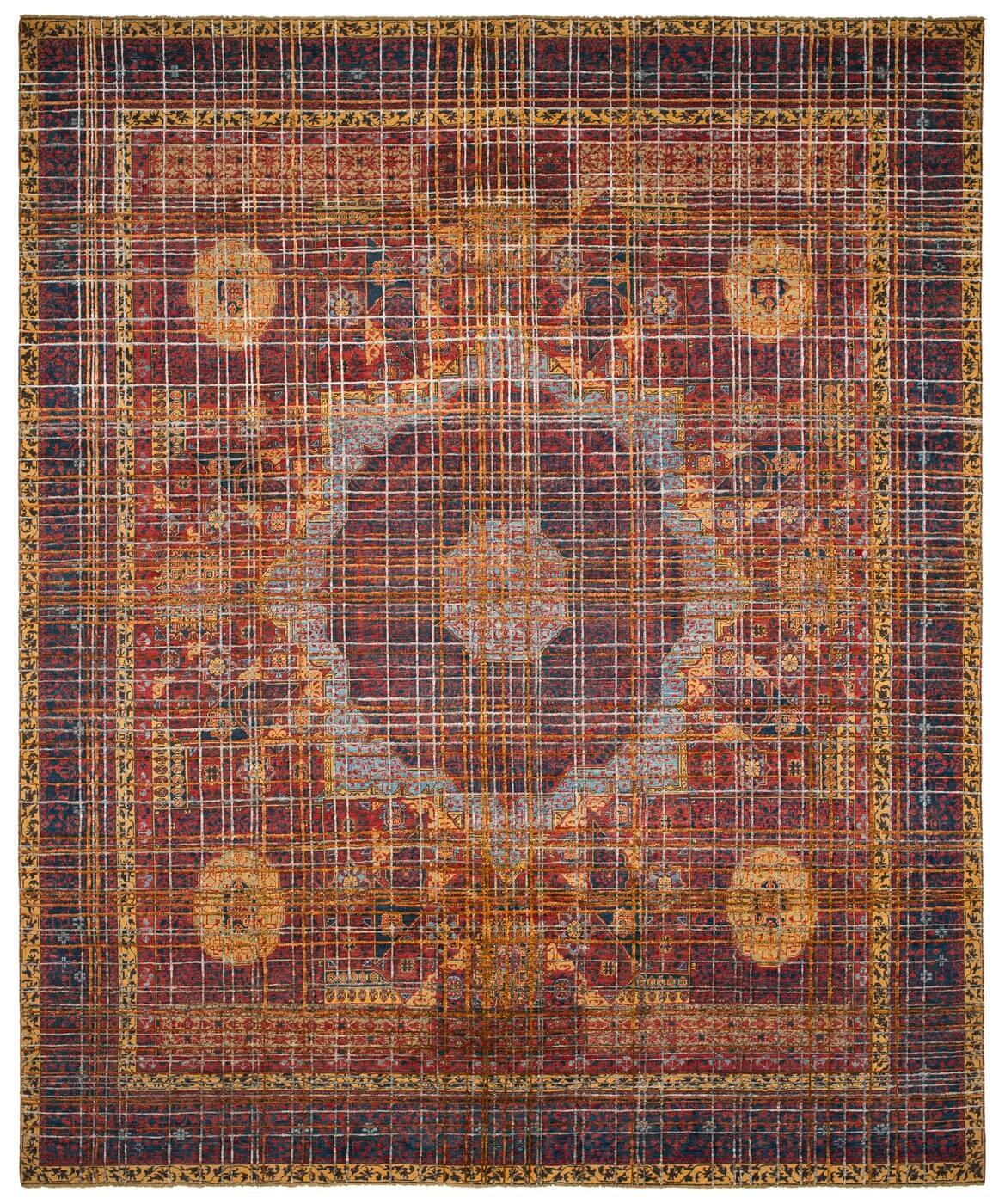 Килим ексклюзивний Mamluk Columbus Web Red Grey Silk