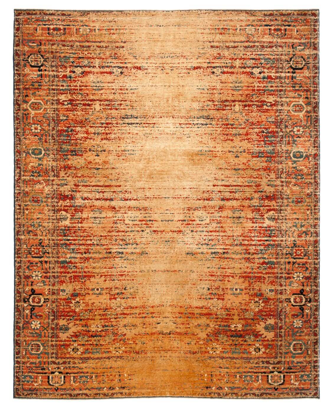 Ковер эксклюзивный Bidjar Kingscross Stomped Reverse Red Gold Silk | Размер: 300 x 400 см