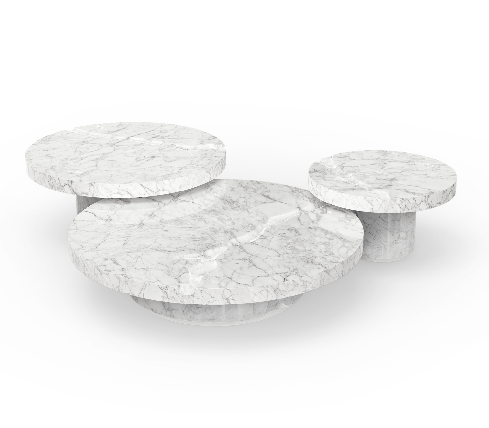 Журнальний столик Dominion Carrara Marble 3-Piece Set