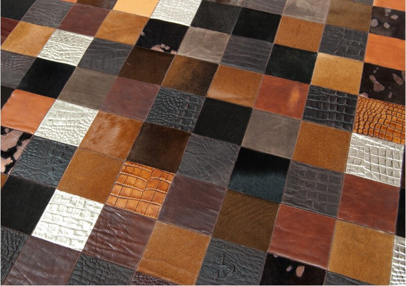 Килим з натуральної шкіри Mosaic Multicolour ☞ Розмір: 140 x 200 см