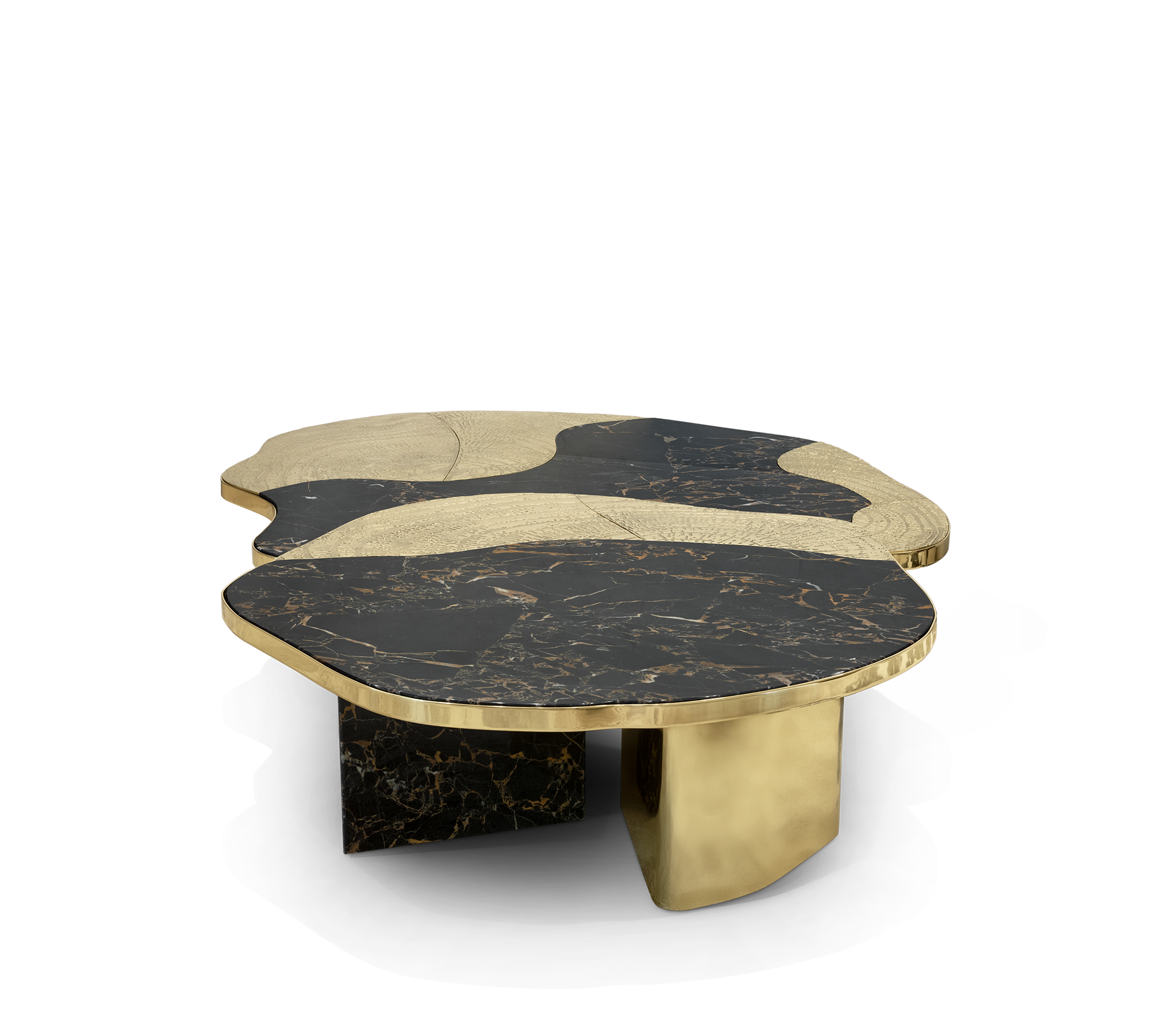 Журнальний столик Athena Portoro Marble & Gold Table Set