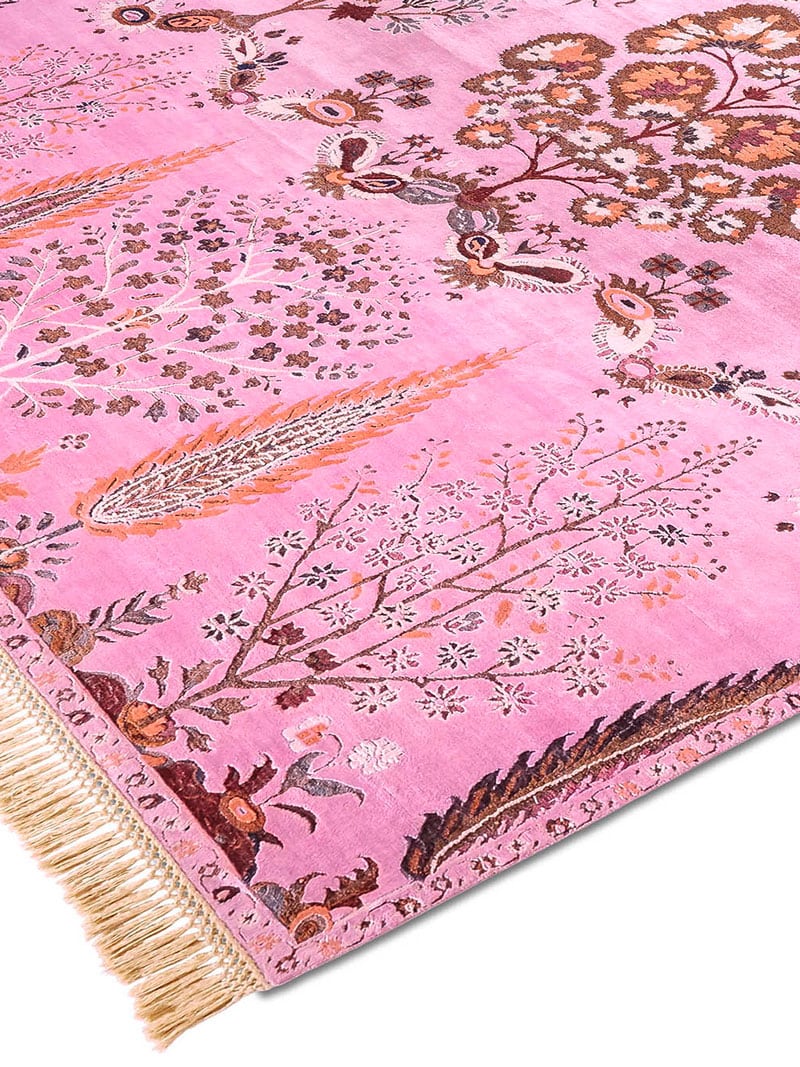 Преміальний килим ручної роботи Mughal Pink | Розмір: 122 x 183 см