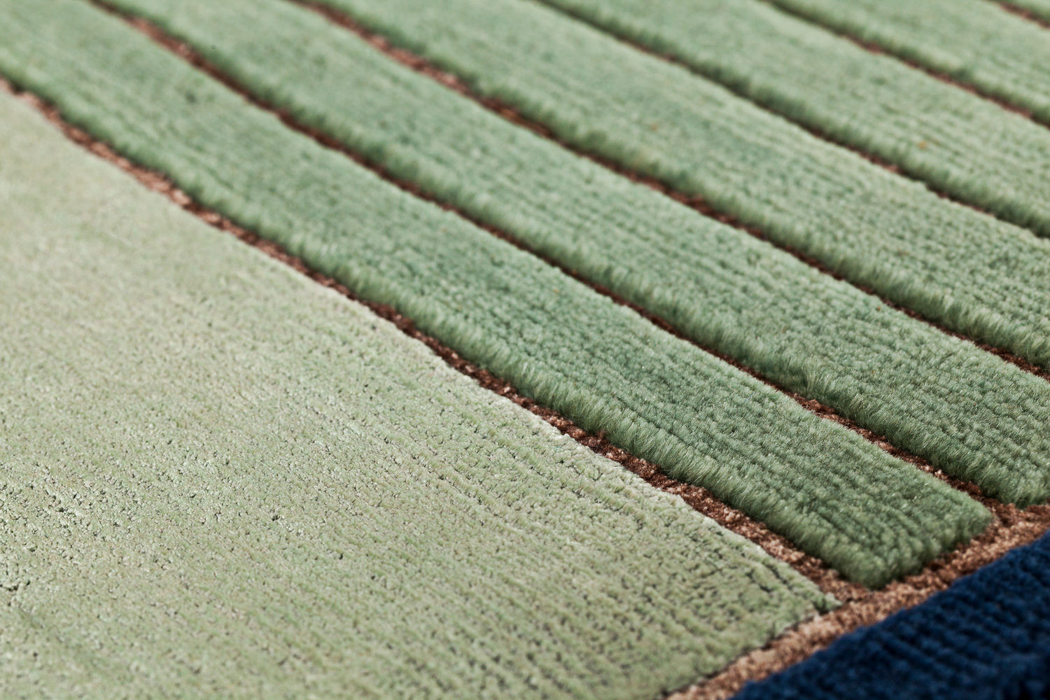 Ковер узелковый ручной работы Green Striped
