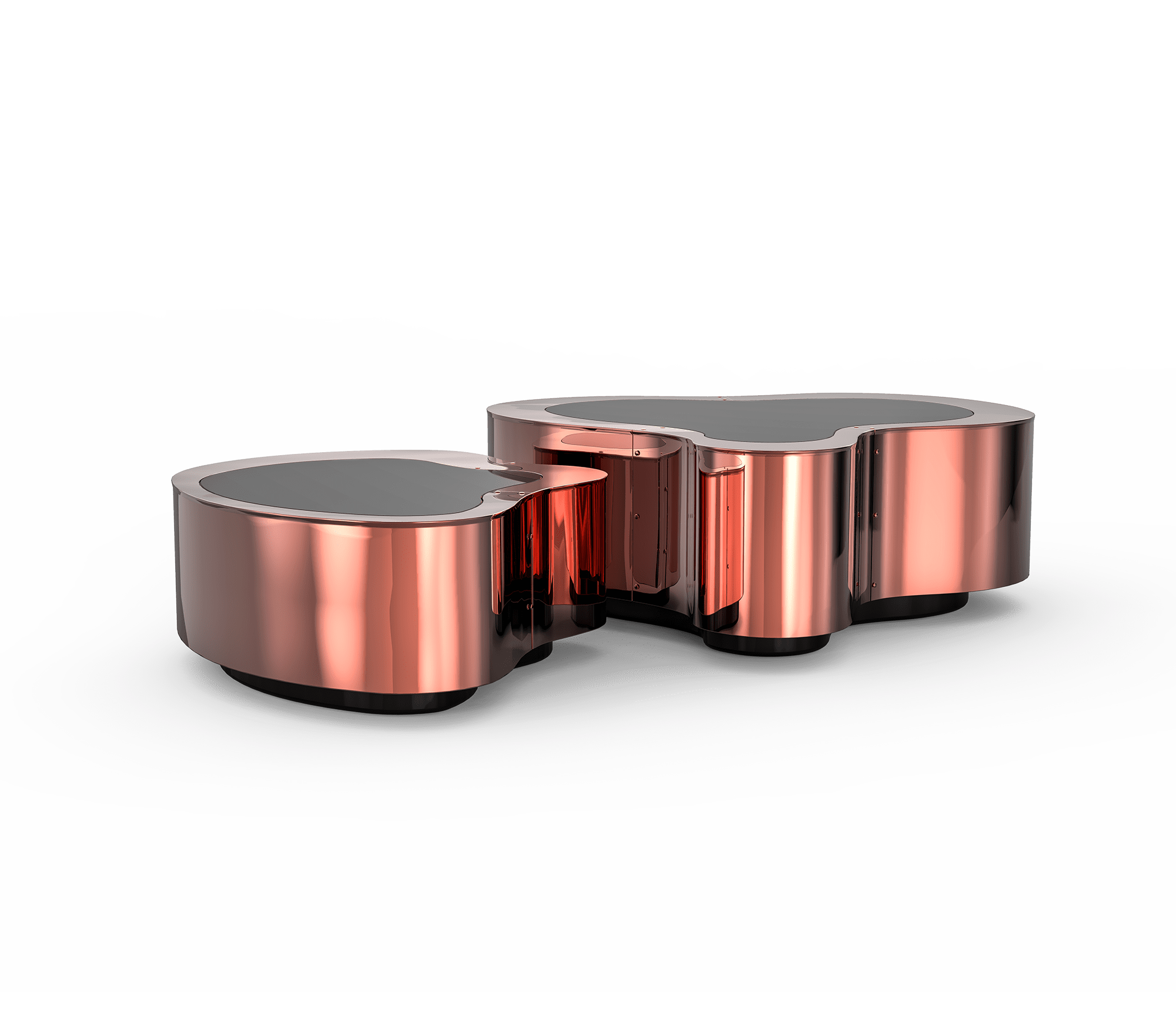 Журнальный столик Crest Polished Copper Set | Конфигурация: Big