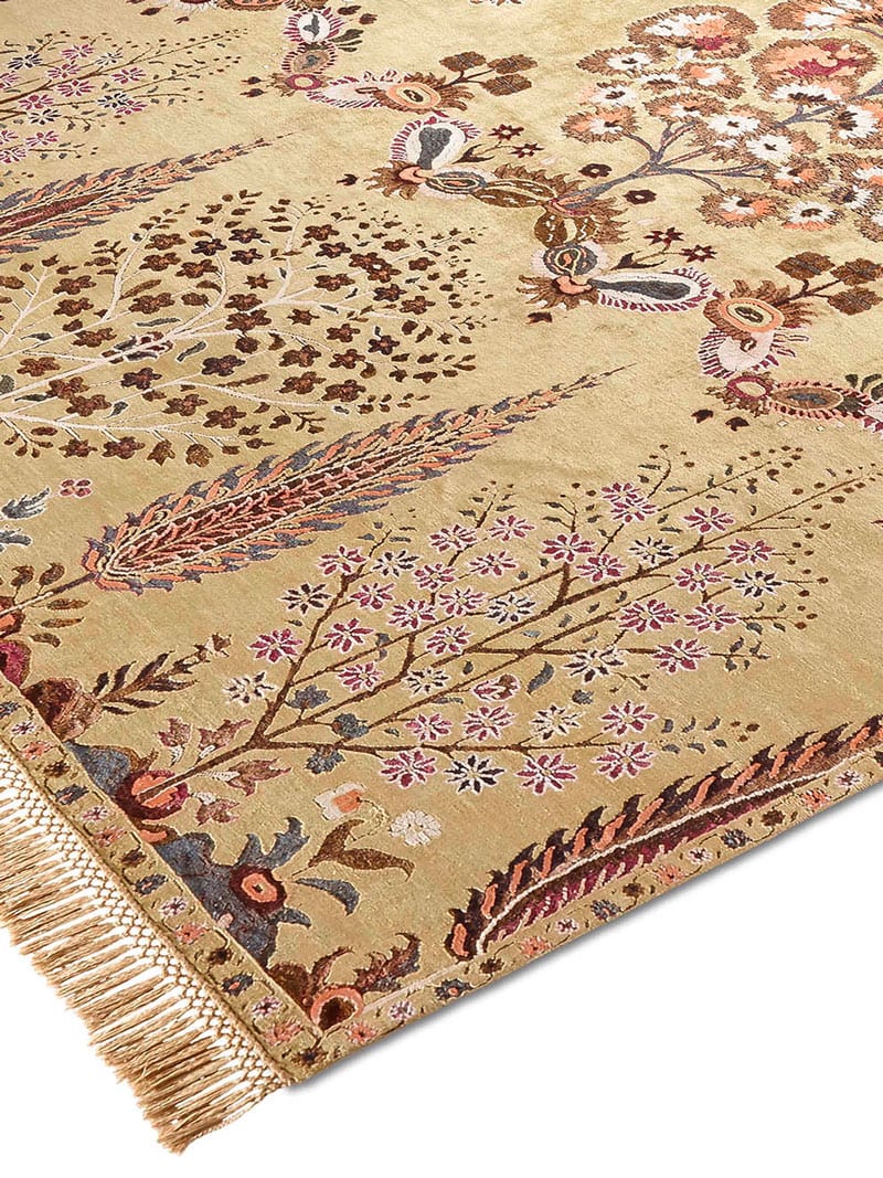 Елітний килим ручної роботи Mughal Yellow | Розмір: 122 x 183 см