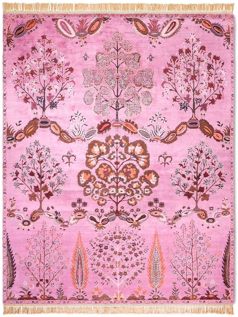 Преміальний килим ручної роботи Mughal Pink | Розмір: 122 x 183 см