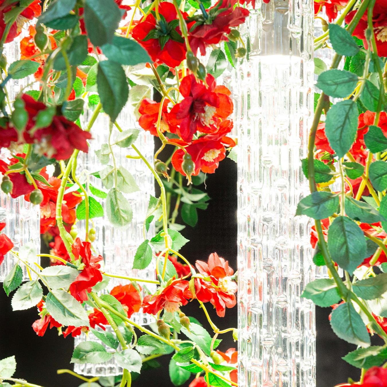 Квадратная люстра Red Roses