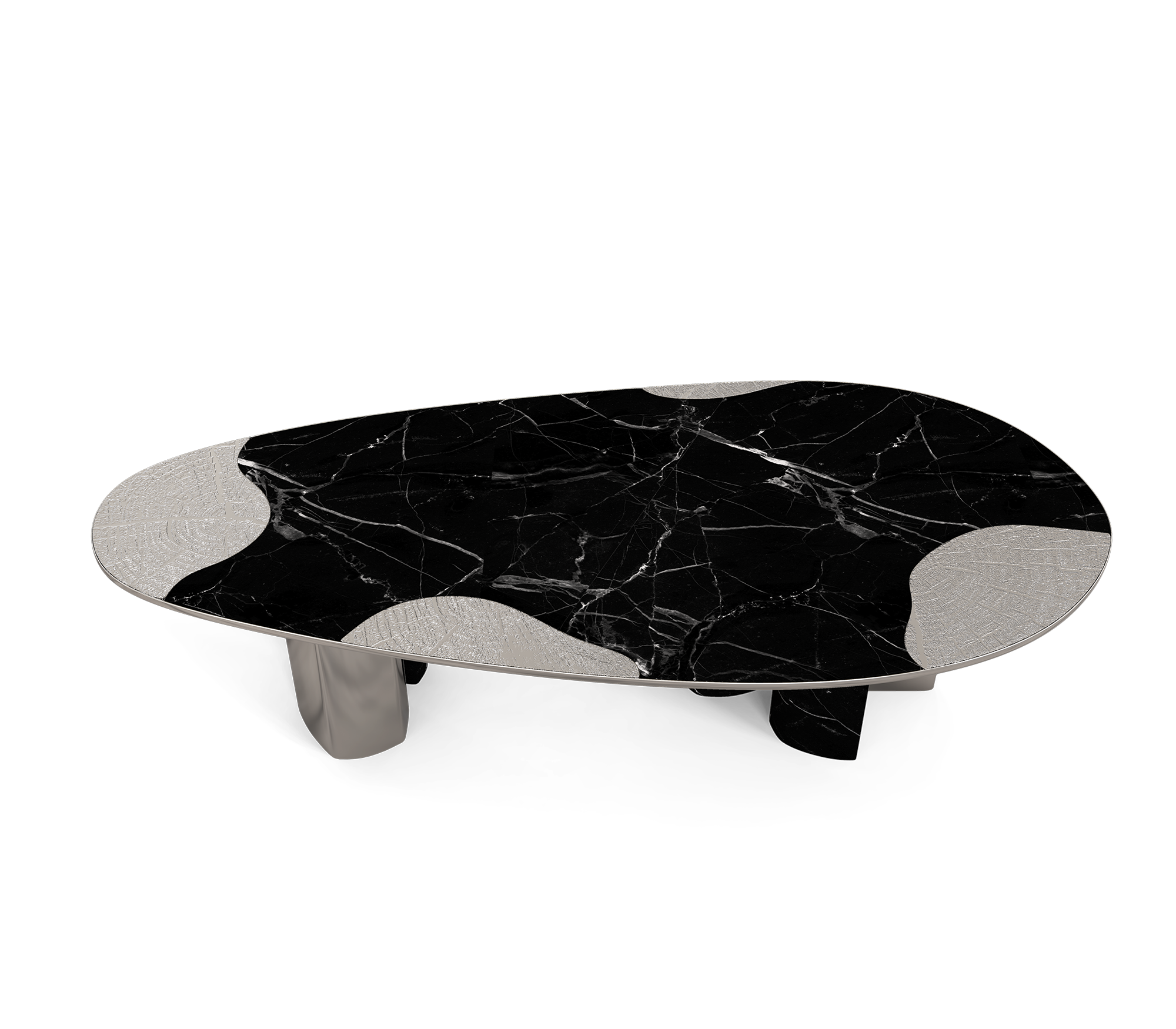 Обеденный стол Athena Nero Marble & Silver