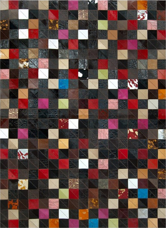 Разноцветный ковер из кожи Mosaic Multicolour