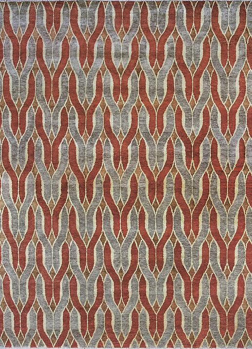 Килим шерстяний червоний Ikat