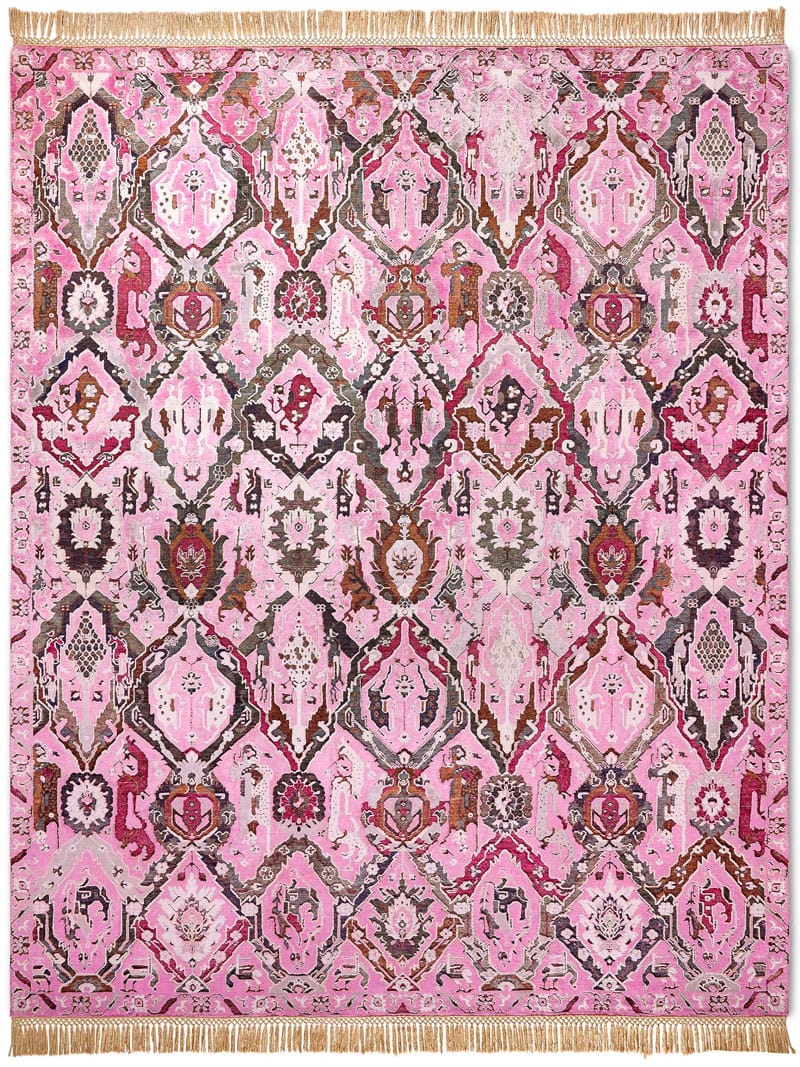 Изящный ковер ручной работы KavaBagh Pink | Размер: 183 x 274 см