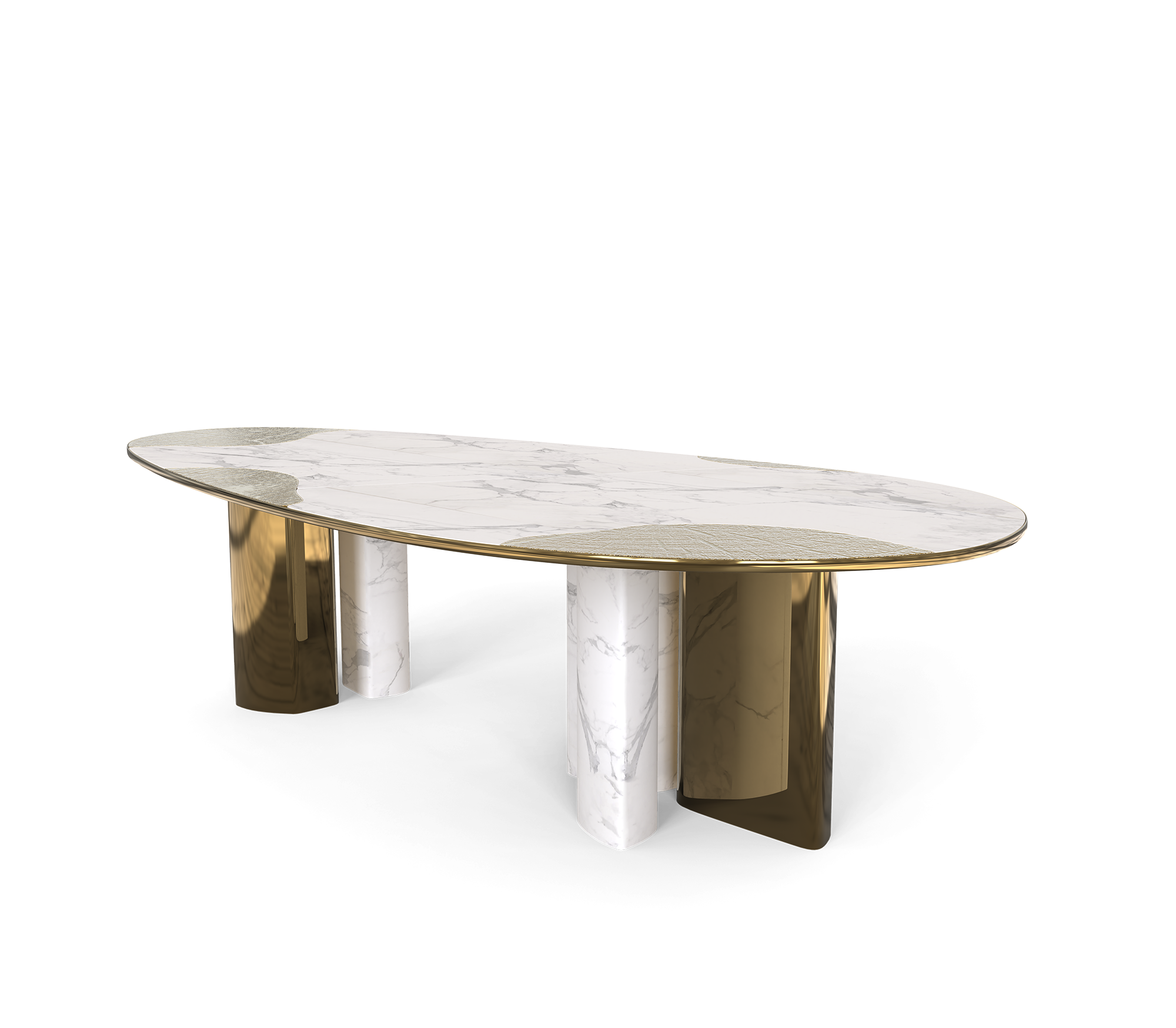Обеденный стол Athena Carrara Marble & Patina