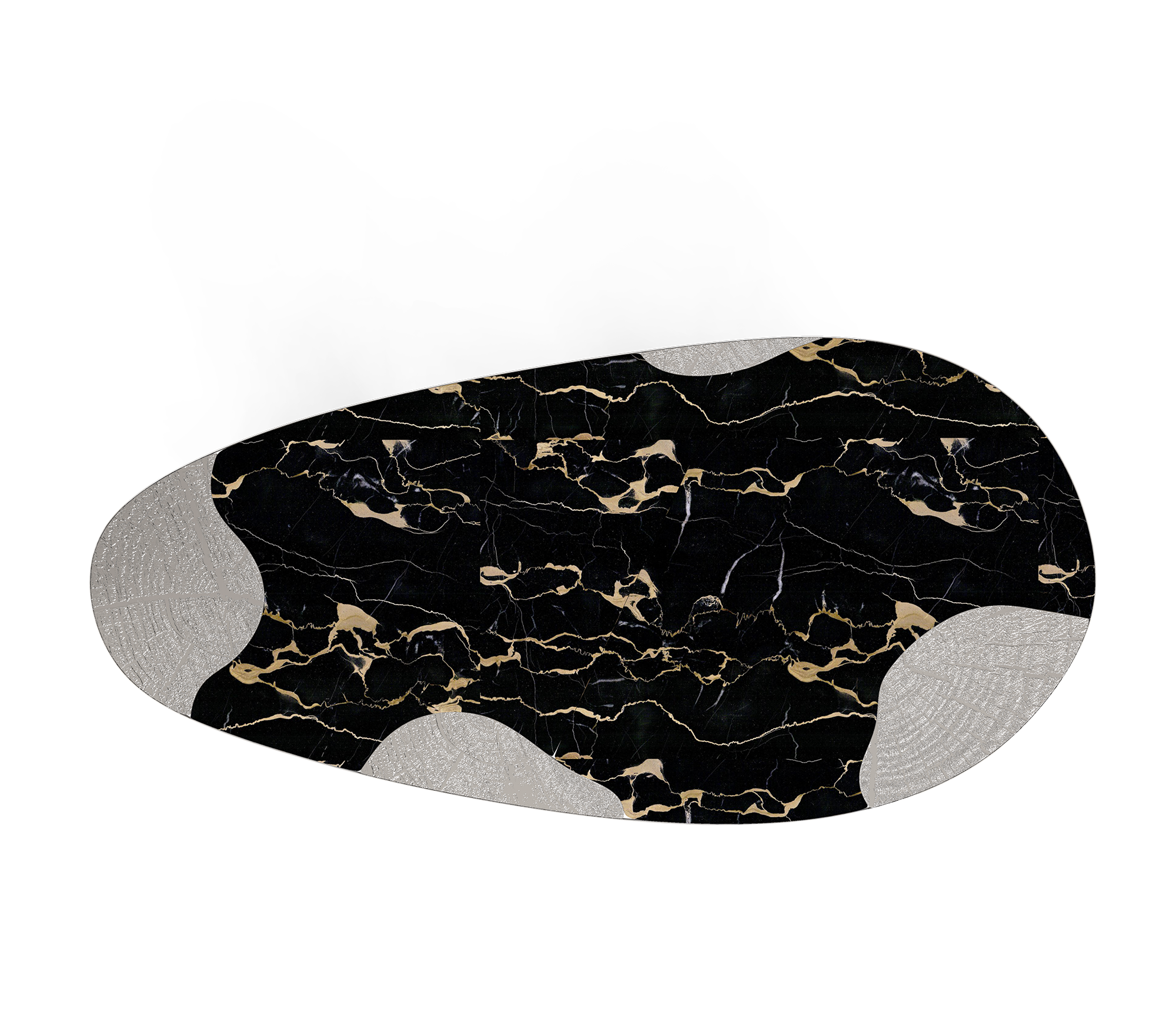 Обідній стіл Athena Portoro Marble & Silver