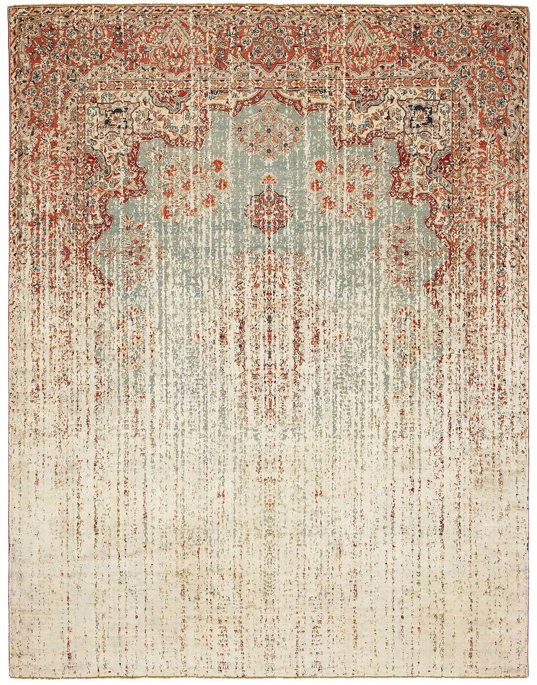 Килим ексклюзивний Kirman Robson Vendetta Blue Silver Grey Silk | Розмір: 250 x 300 см
