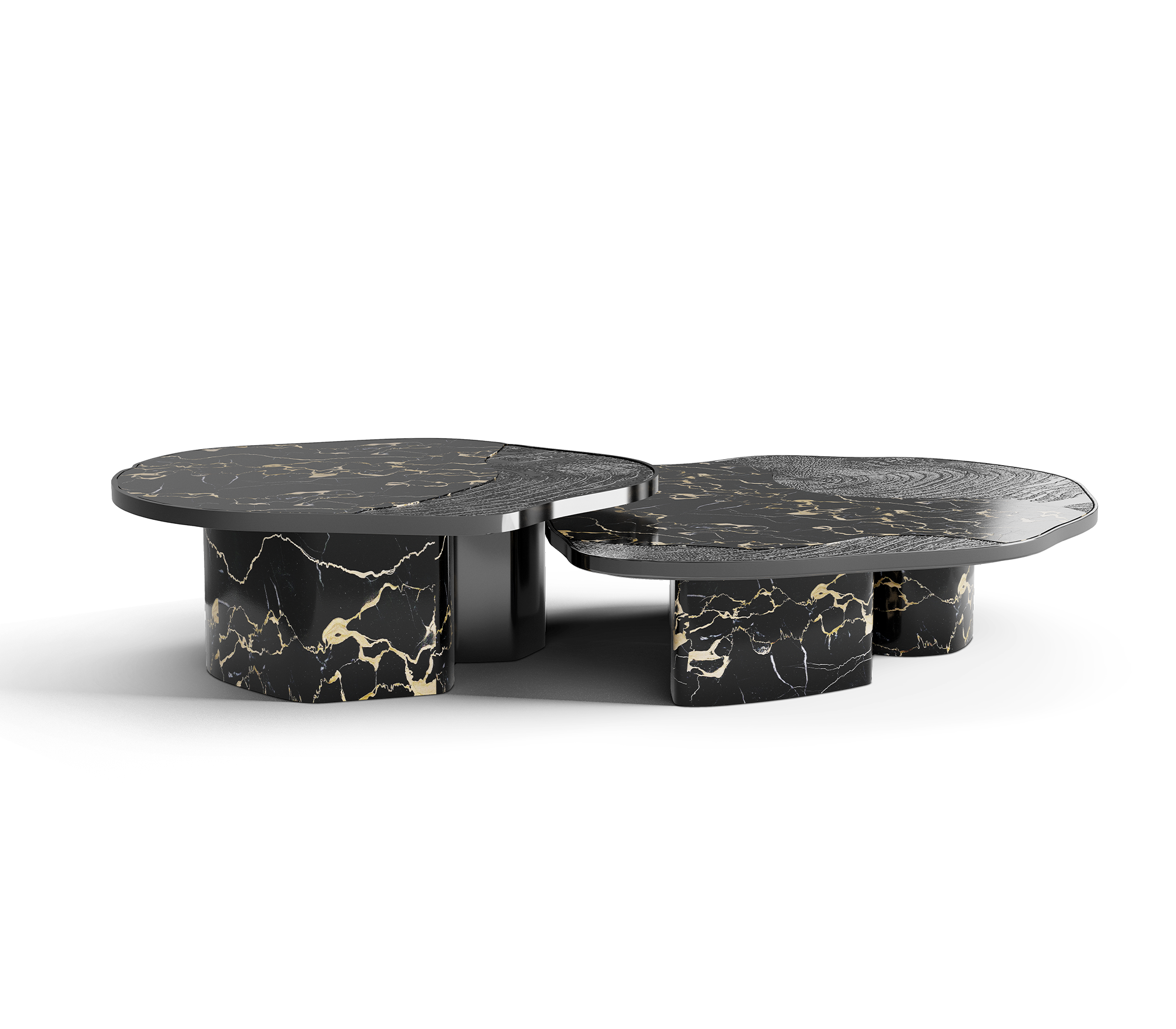 Журнальный столик Athena Portoro Marble & Onyx Table Set