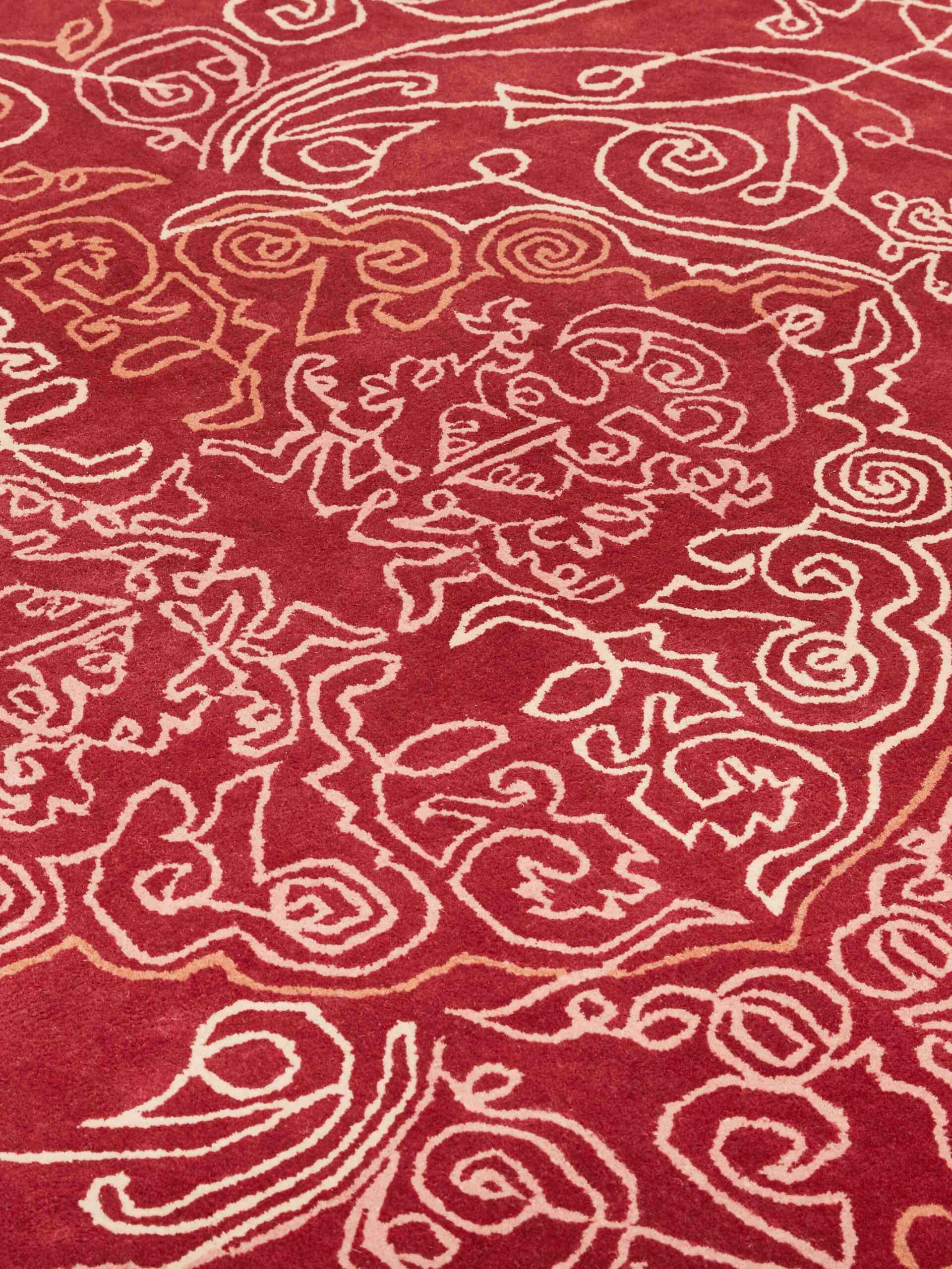 Круглий килим ексклюзивний One-Stroke Red