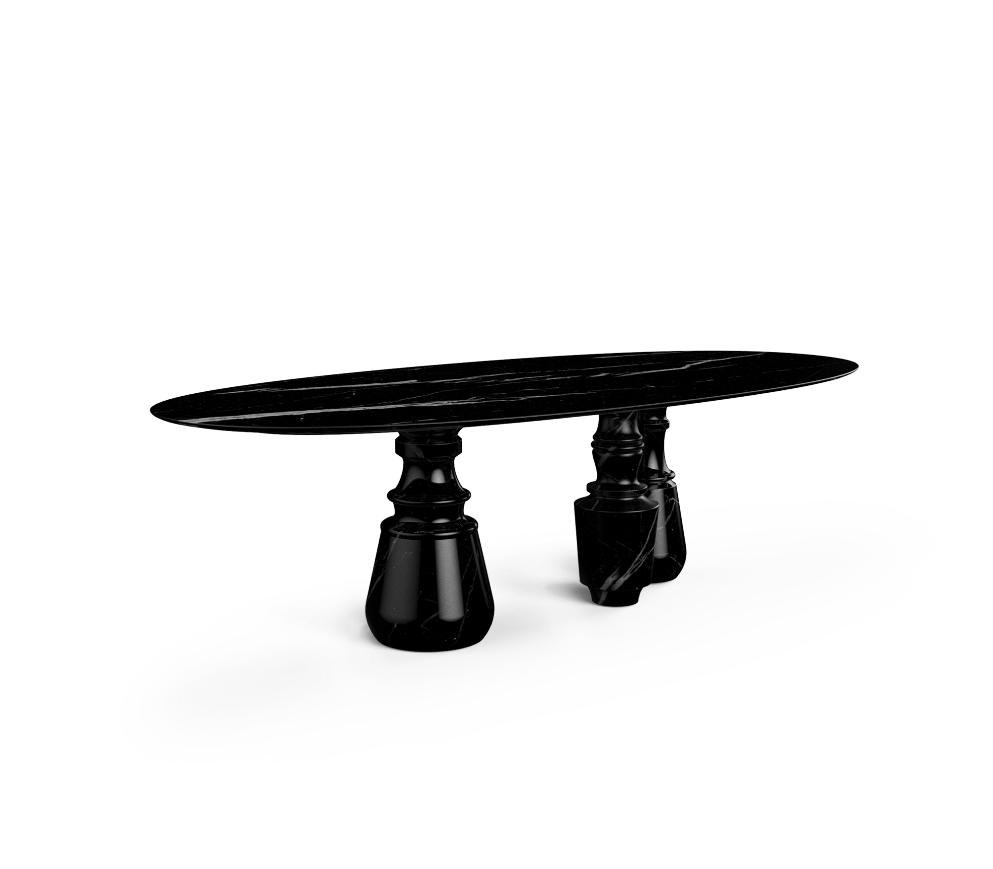 Обеденный стол Obsidian Oval XL Nero Marquina