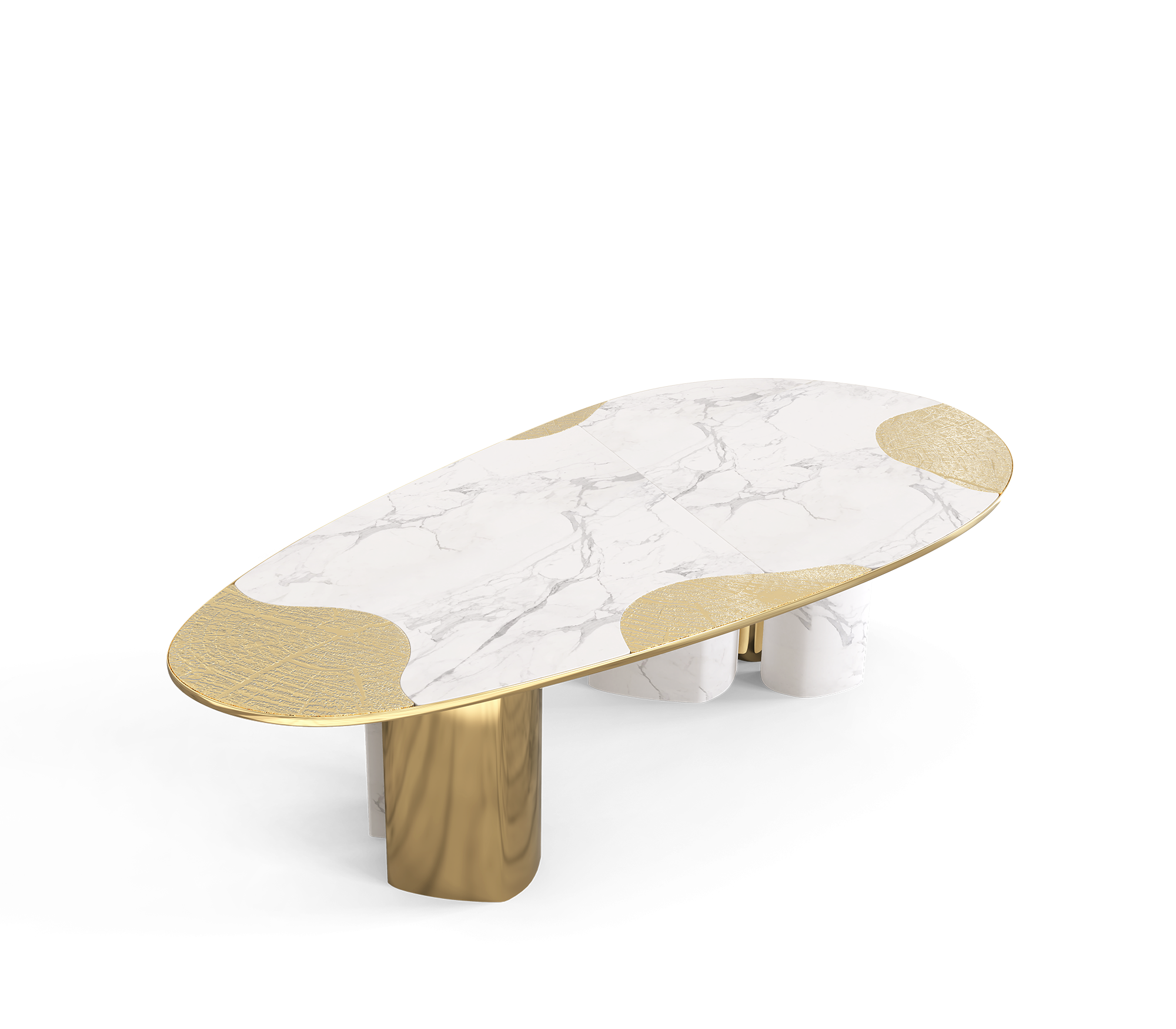 Обеденный стол Athena Carrara Marble & Gold
