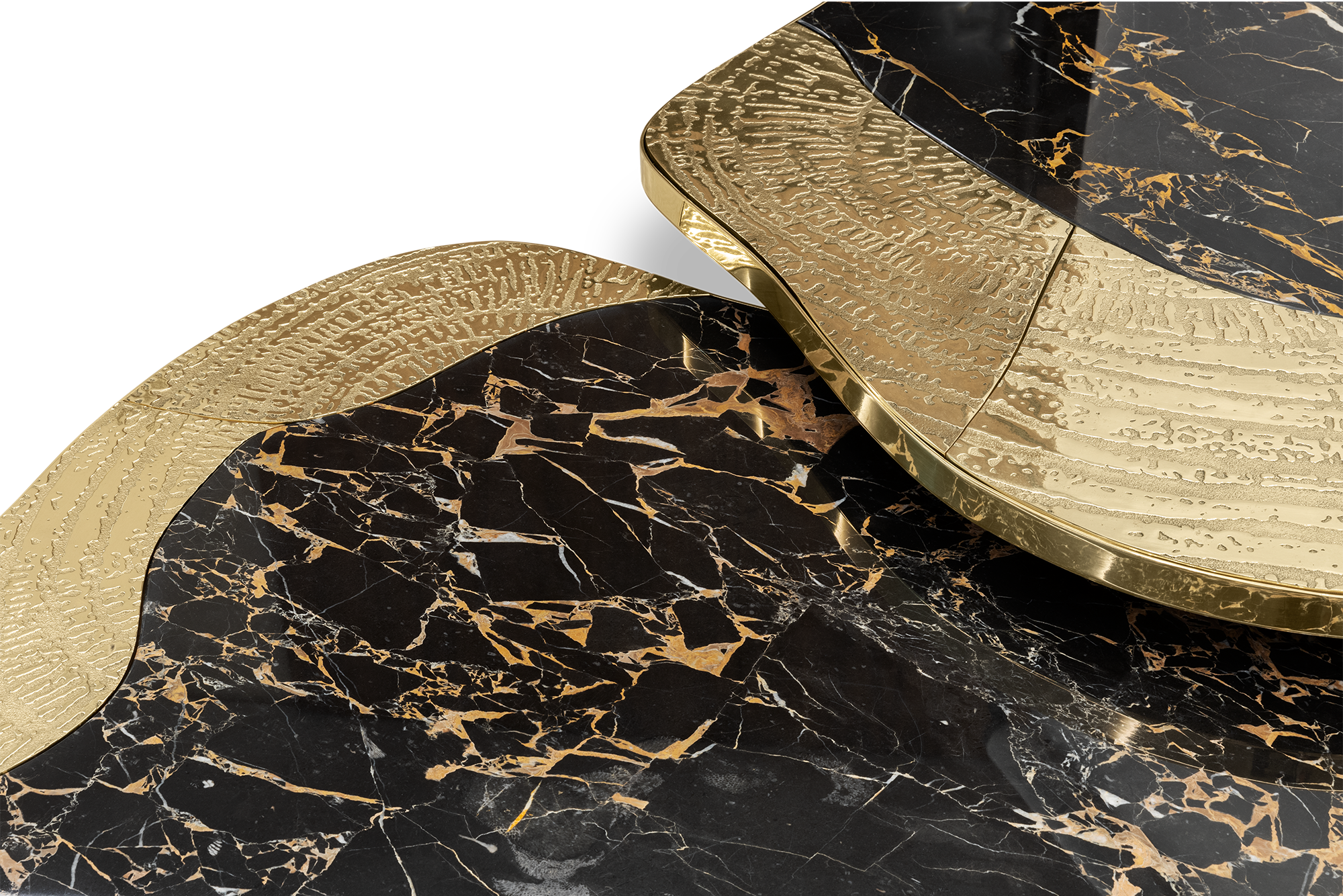 Журнальний столик Athena Portoro Marble & Gold Table Set