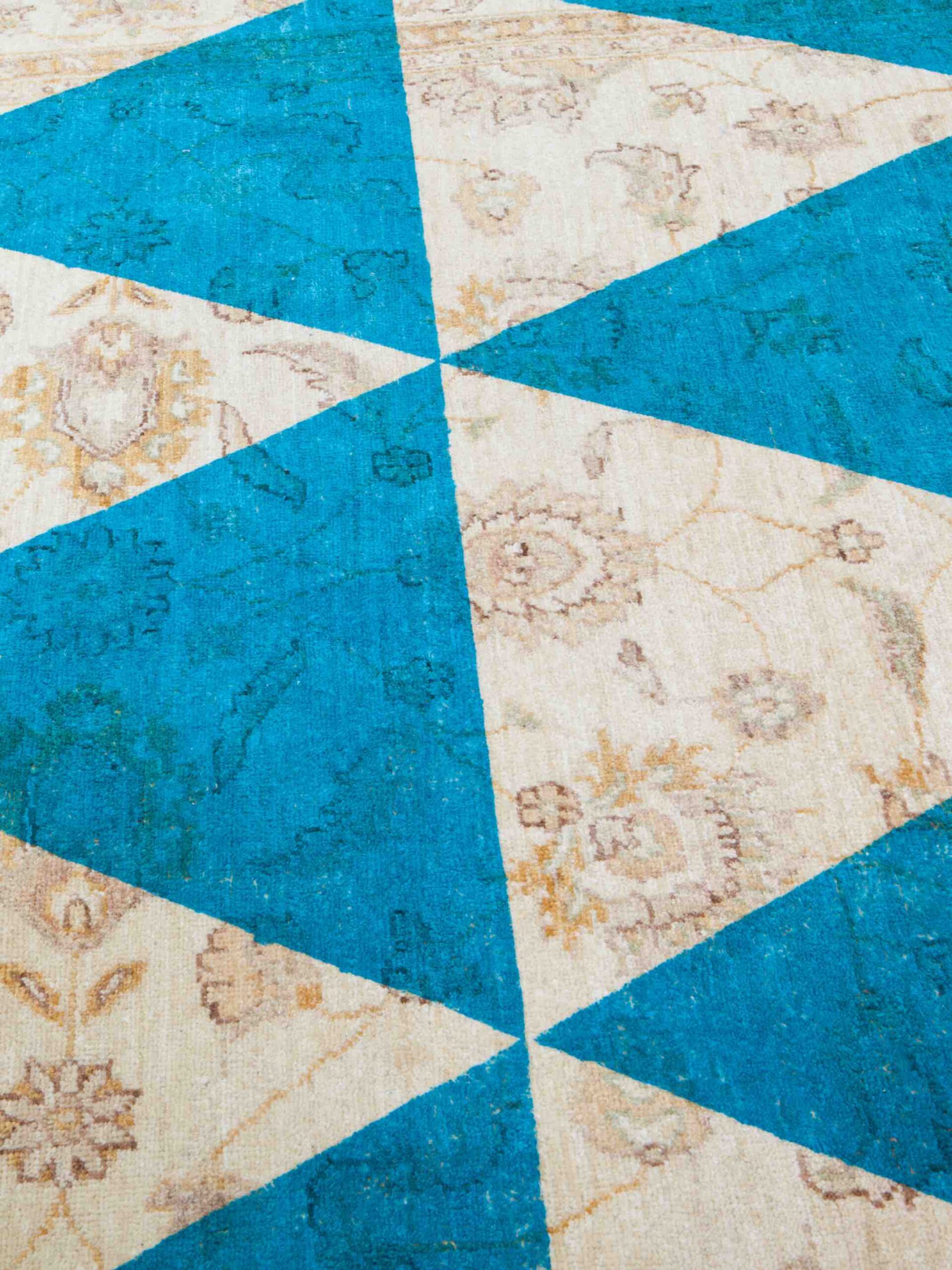 Круглий килим італійський ручної роботи Double Layer Blue