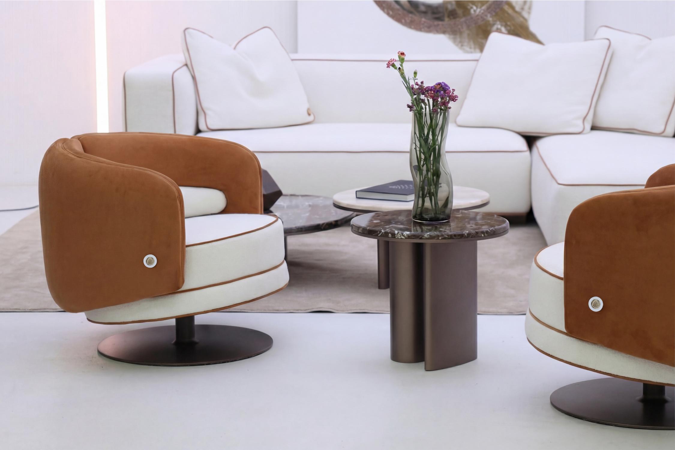 Двухтонное поворотное кресло Bon Ton