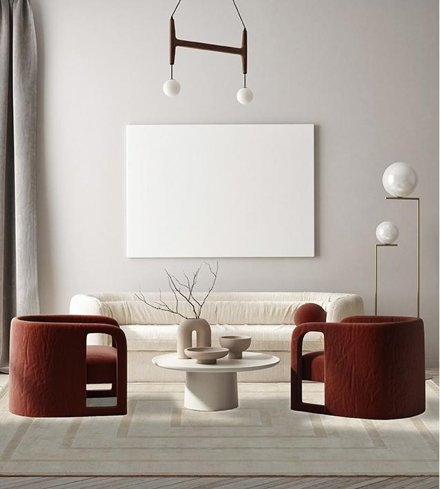 Ковер ручной работы Domino Tencel Beige