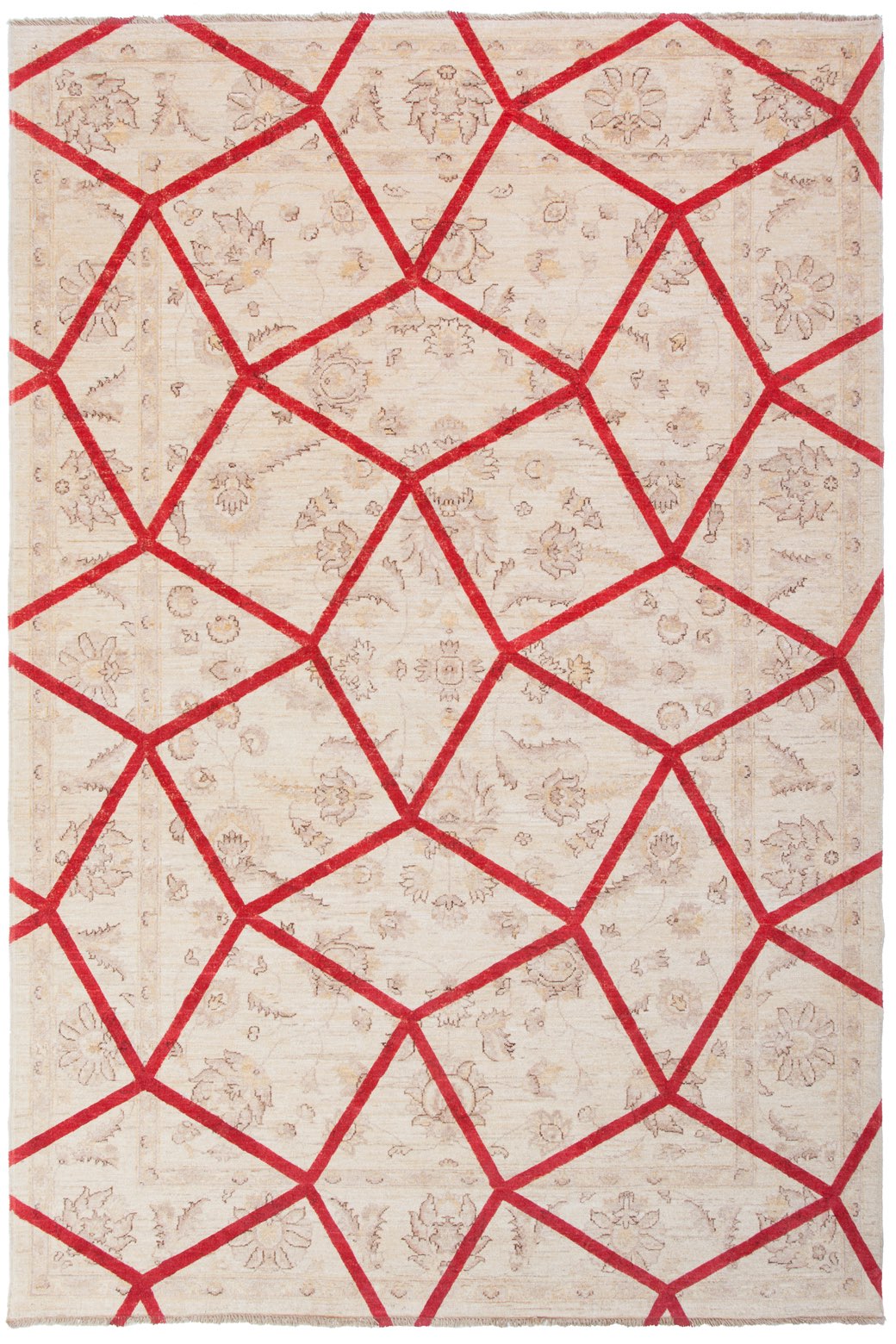 Круглый ковер итальянский ручной работы Double Layer Red